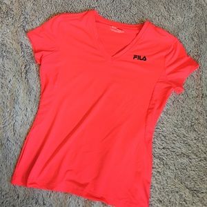 FILA Neon Orange Short Sleeve Workout Top